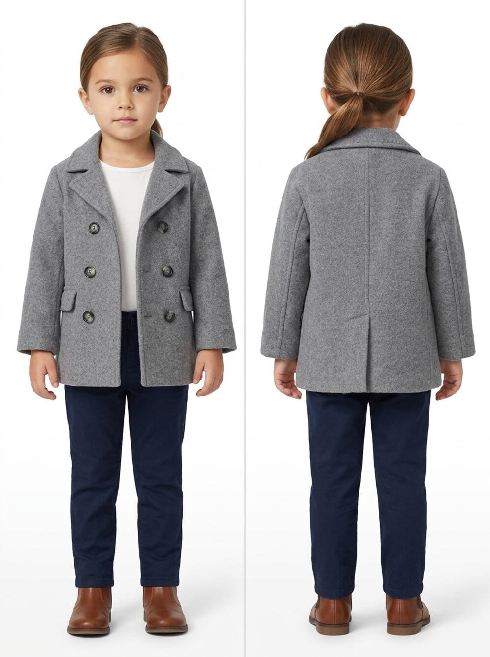 Janie and Jack Wool Blend Lined Peacoat Coat Unisex Kids Size 12-24 Months